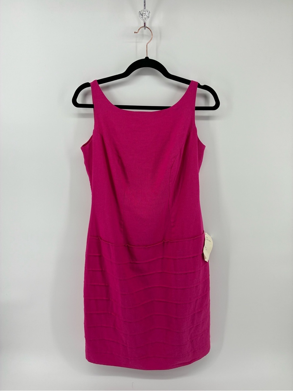 Linen Elegant Pink Sleeveless Dress